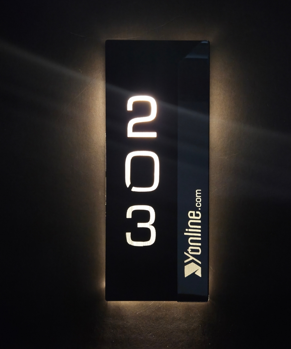 Diamond Onix Series Işıklı Otel Kapı Numarası