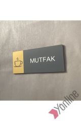 Altın Detaylı Mat Mutfak Kapı İsimliği