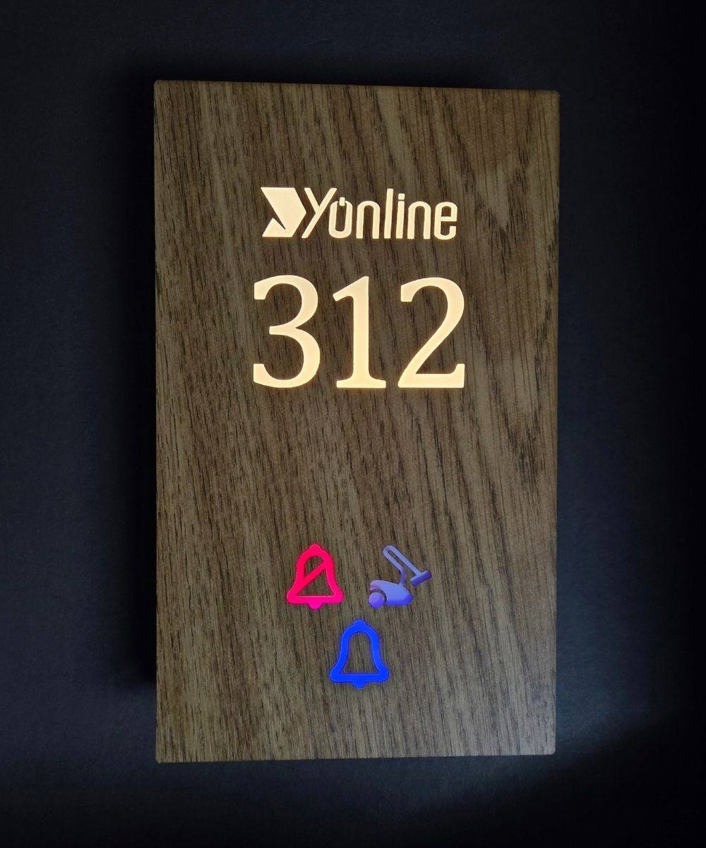 DND Wooden Series Işıklı Otel Kapı Numarası