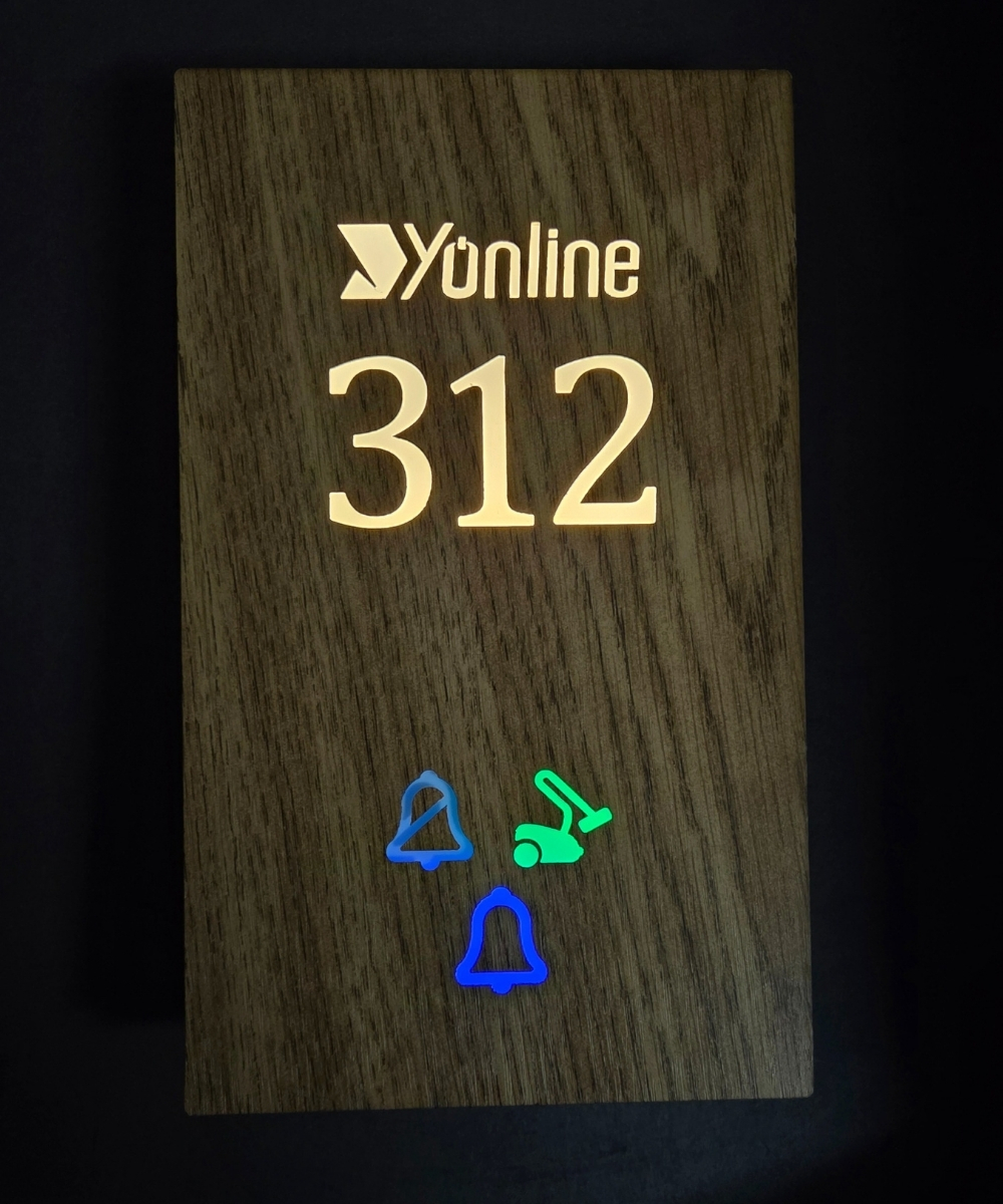 DND Wooden Series Işıklı Otel Kapı Numarası