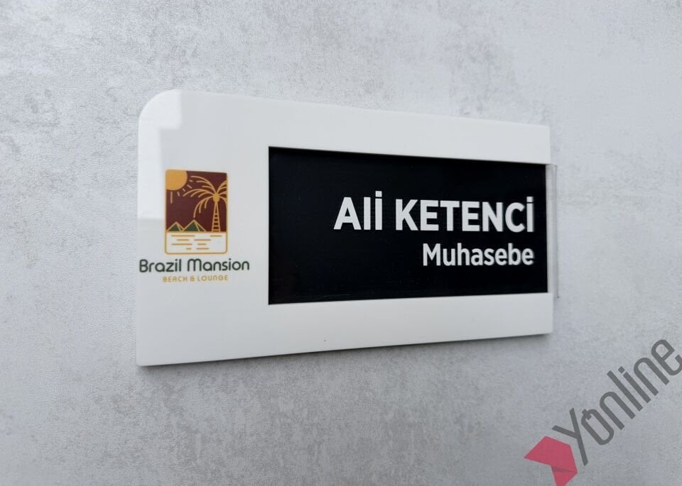 Değiştirilebilir Logolu Kapı İsimliği
