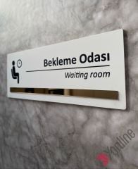 Bronz Aynalı Beyaz Bekleme Salonu Kapı