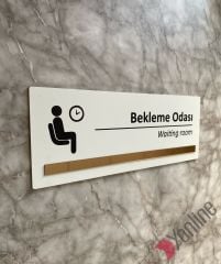 Bronz Aynalı Beyaz Bekleme Salonu Kapı