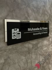 Gümüş Aynalı Siyah Muhasebe & Finans Kapı
