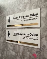 Bronz Aynalı Beyaz Soyunma Odası Kapı