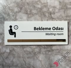 Bronz Aynalı Beyaz Bekleme Salonu Kapı