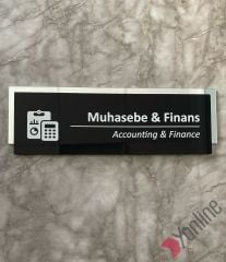 Gümüş Aynalı Siyah Muhasebe & Finans Kapı