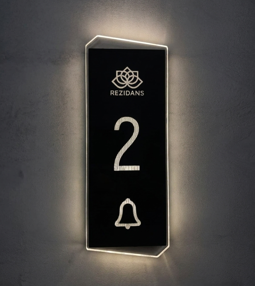 Lotus Serisi Işıklı Kapı Numarası